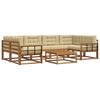 vidaXL Utomhussoffset med kudde 7 pcs Naturlig och Beige