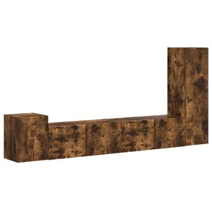 vidaXL TV-b&auml;nkset V&auml;ggmonterad 3 pcs R&ouml;kt ek Konstruerat tr&auml;