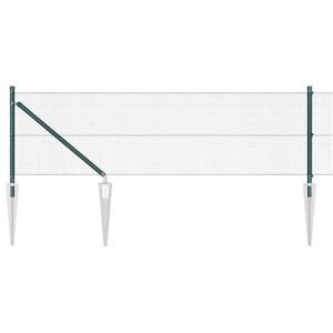 vidaXL Svetsat tr&aring;dgalleri med piggar 10 x 0,8 m PVC-belagda st&aring;l Gr&ouml;n