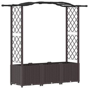 vidaXL Upph&ouml;jd B&auml;dd med Spalj&eacute; och Tak Brun 164 x 40 x 138 cm PP