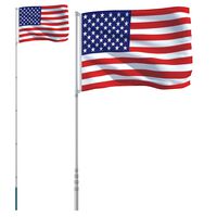 vidaXL USAs flagga och flaggstång 5,55 m aluminium