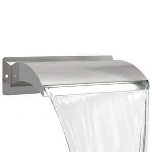 vidaXL Poolvattenfall med LED Rostfritt St&aring;l 304 51 x 26 x 13 cm