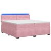 vidaXL Boxspring s&auml;ng med madrass och LED Rosa 200 x 200 cm Sammet