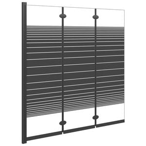 vidaXL Vikbar duschv&auml;gg 3 paneler 130x130 cm ESG svart