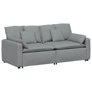 vidaXL Modulsoffa med dynor ljusgr&aring;