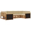 vidaXL Utomhussoffset med kudde 6 pcs Naturlig och Beige