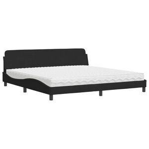 vidaXL Bed with Mattress "Dover" Black 200x200 cm Velvet