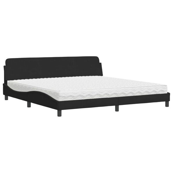 vidaXL Bed with Mattress "Dover" Black 200x200 cm Velvet