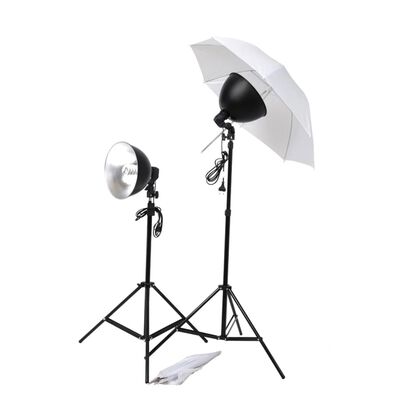 vidaXL Studiobelysning med paraplyer lampskärmar & stativ