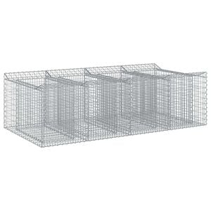 vidaXL Gabion upph&ouml;jd s&auml;ng 2 st 200 x 100 x 60 cm Galvaniserat st&aring;l