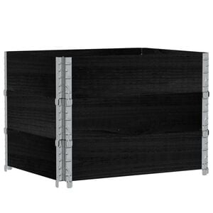 vidaXL Pallkragar 3 st svart 80x60 cm massivt furu