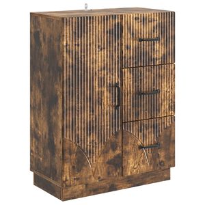 vidaXL Sideboard med l&aring;da R&ouml;kt ek 66 x 34,5 x 87 cm Konstruerat tr&auml;