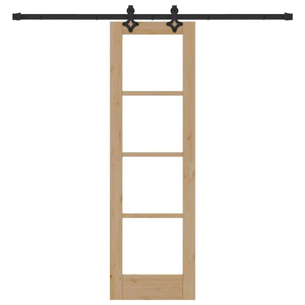 vidaXL Skjutdörr ORKDAL Naturlig och svart 61 x 198,5 cm