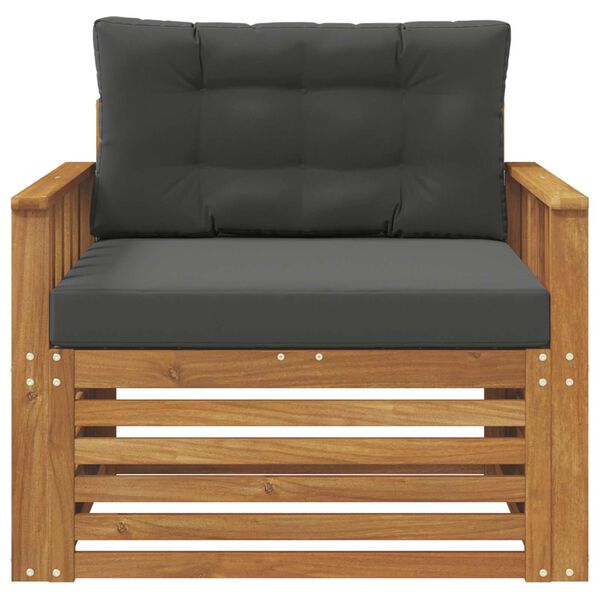 vidaXL Utomhussoffset Massivt akaciatr&auml; och polyester Naturf&auml;rg