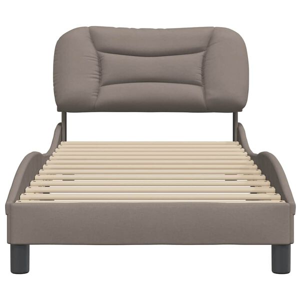 vidaXL Bed Frame without Mattress "Hvar" Taupe 90x190 cm Fabric