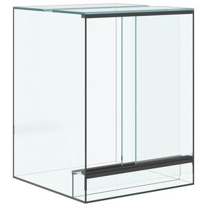 vidaXL Reptil- och amfibiehabitat med lagring Vit 30 x 30 x 40 cm Glas