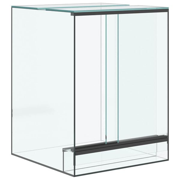 vidaXL Reptil- och amfibiehabitat med lagring Vit 30 x 30 x 40 cm Glas
