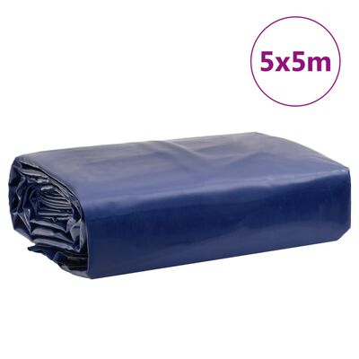vidaXL Presenning blå 5x5 m 650 g/m²