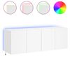 vidaXL V&auml;ggmonterad tv-b&auml;nk LED 2 st vit 60x35x41 cm