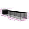 vidaXL Hundkoja med gård antracit 214x1273x181 cm galvaniserat stål