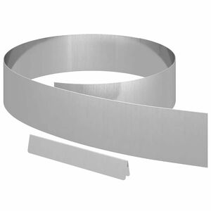 vidaXL Kant f&ouml;r gr&auml;smatta 4 st 450 x 15 cm Galvaniserat St&aring;l Silver