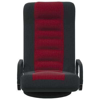 vidaXL Snurrbar golvstol svart och vinröd tyg