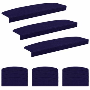 vidaXL Trappmattor 15 st 65 x 21 x 4 cm Bl&aring; Polyester halvrund