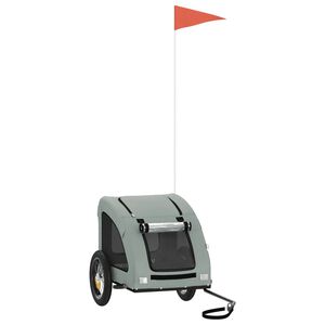 vidaXL Cykelvagn f&ouml;r djur gr&aring; oxfordtyg och j&auml;rn