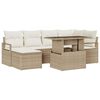 vidaXL Tr&auml;dg&aring;rdsoffset 7 st Beige Poly rattan