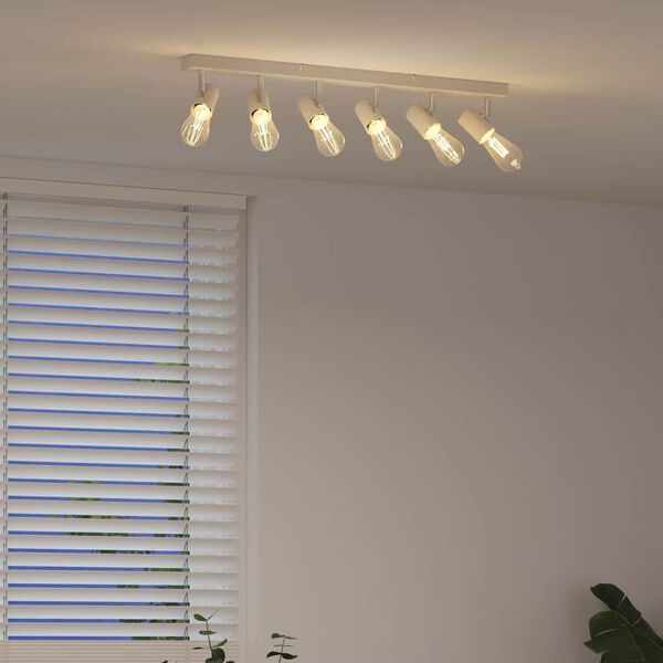 vidaXL Takspotlight med str&aring;lkastare Vit 73 x 6,5 x 11,5 cm Metall