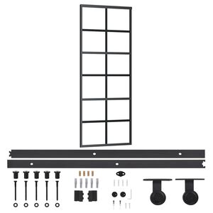 vidaXL Skjutd&ouml;rr med beslagset ESG glas och aluminium 76x205 cm