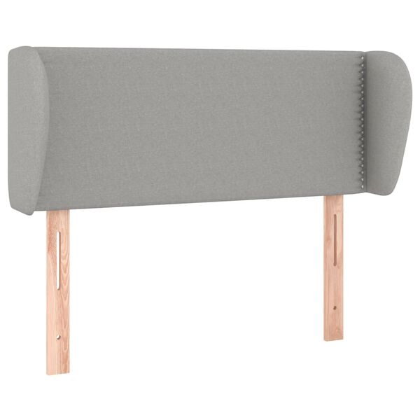 vidaXL S&auml;nggavel med kanter ljusgr&aring; 83x23x78/88 cm tyg