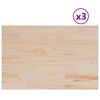 vidaXL Bordsskivor 3 st 80x53x1,7 cm rektangul&auml;r massiv furu