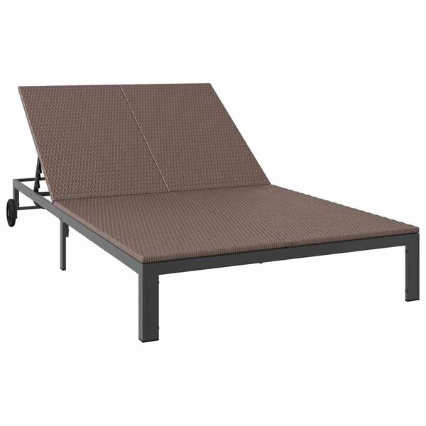 vidaXL Solb&auml;dd 2-person Brun 60 x 200 x 27cm konstrotting