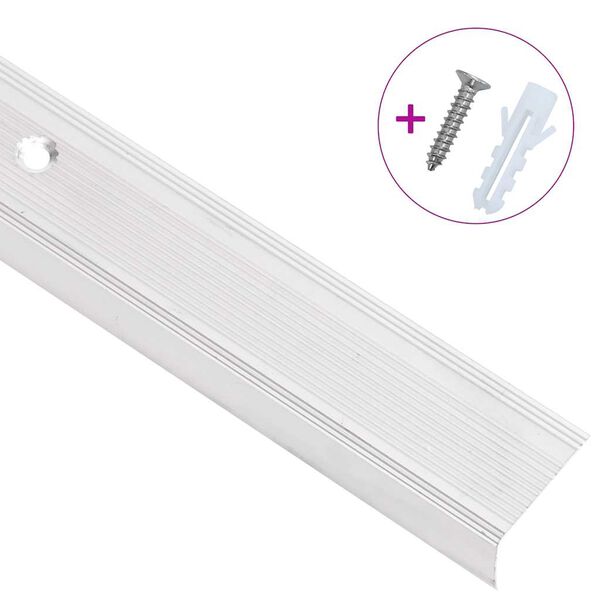 vidaXL Trappn&auml;sor i L-form 5 st aluminium 90 cm silver