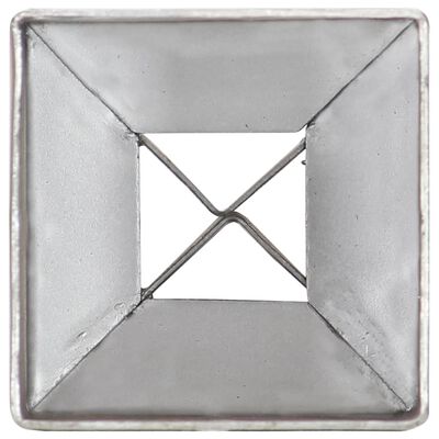 vidaXL Jordspett 6 st silver 7x7x75 cm galvaniserat stål