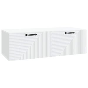 vidaXL V&auml;ggmonterad TV-b&auml;nk Vit 98 x 41 x 30 cm Konstruerat tr&auml;