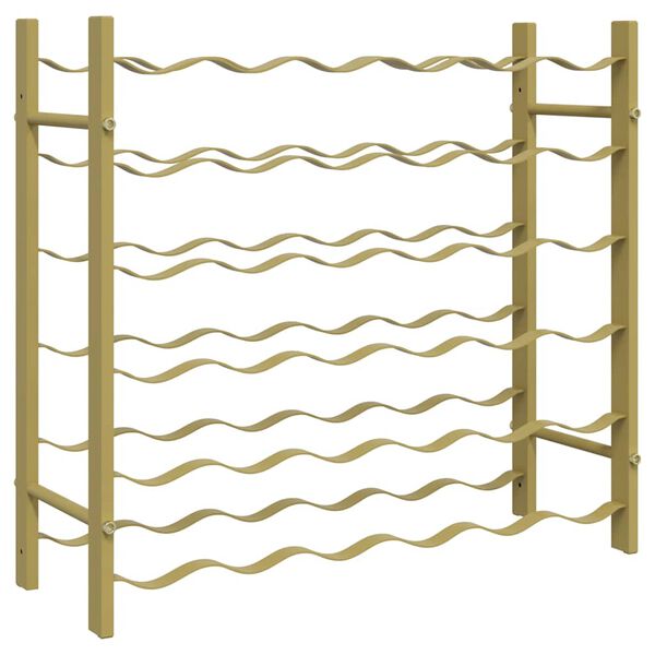 vidaXL Vinst&auml;ll f&ouml;r 36 flaskor guld metall