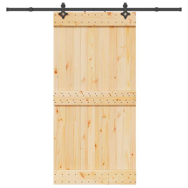 vidaXL Skjutd&ouml;rr med beslag 100x210 cm massiv furu