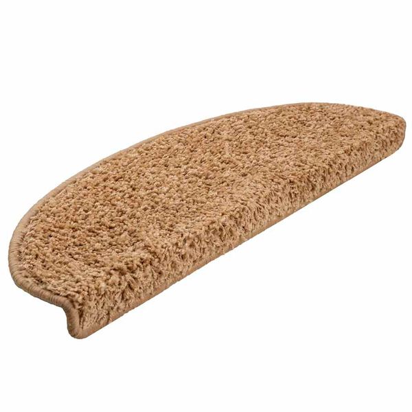 vidaXL Trappmattor 30 st 65x21x4 cm beige halvrunda stora