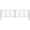 vidaXL Tr&auml;dg&aring;rdsgrind galvaniserat st&aring;l 400x100 cm silver