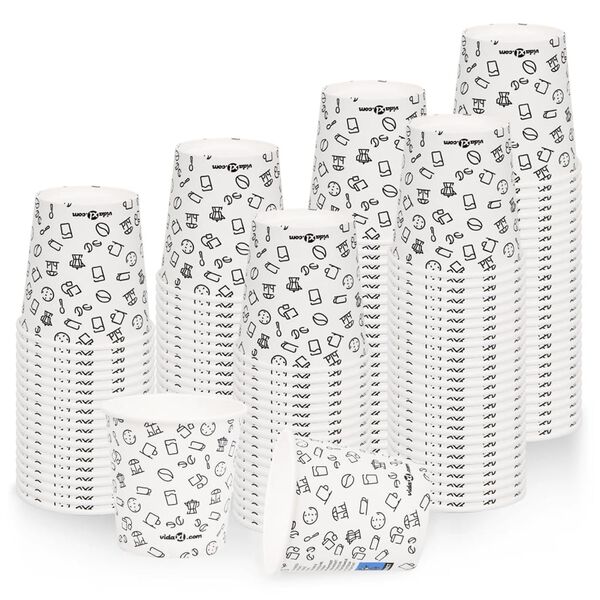 vidaXL Pappersmuggar 120 ml 100 st vit och svart