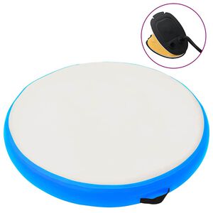 vidaXL Uppbl&aring;sbar gymnastikmatta med pump 100x100x10 cm PVC bl&aring;