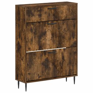 vidaXL Skosk&aring;p HAARLEM 78 x 24 x 103 cm Konstruerat tr&auml; R&ouml;kt ek