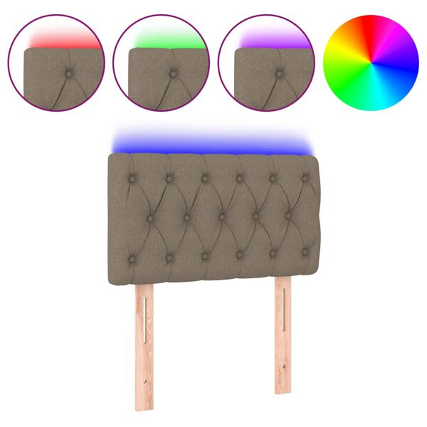 vidaXL S&auml;nggavel LED taupe 80x7x78/88 cm tyg