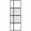 vidaXL Skjutdörr svart 76x205 cm härdat glas och aluminium