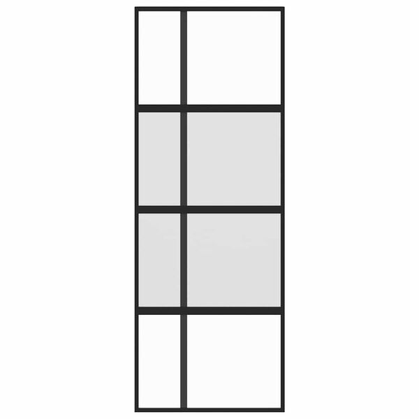 vidaXL Skjutdörr svart 76x205 cm härdat glas och aluminium