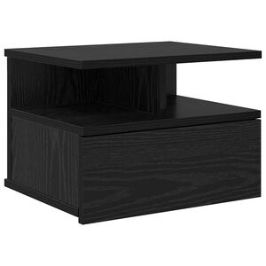 vidaXL Flytande Nattduksbord Svart Ek 40 x 31 x 28 cm Konstruerat tr&auml;
