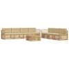 vidaXL Utomhussoffset 8 st Vit och Beige Polyester