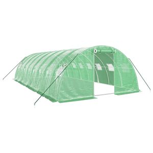 vidaXL V&auml;xthus med st&aring;lram gr&ouml;n 32 m&sup2; 8x4x2 m